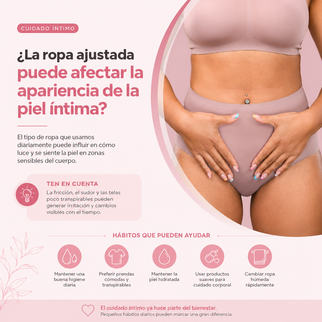 ¿La ropa ajustada puede afectar la apariencia de la piel íntima?