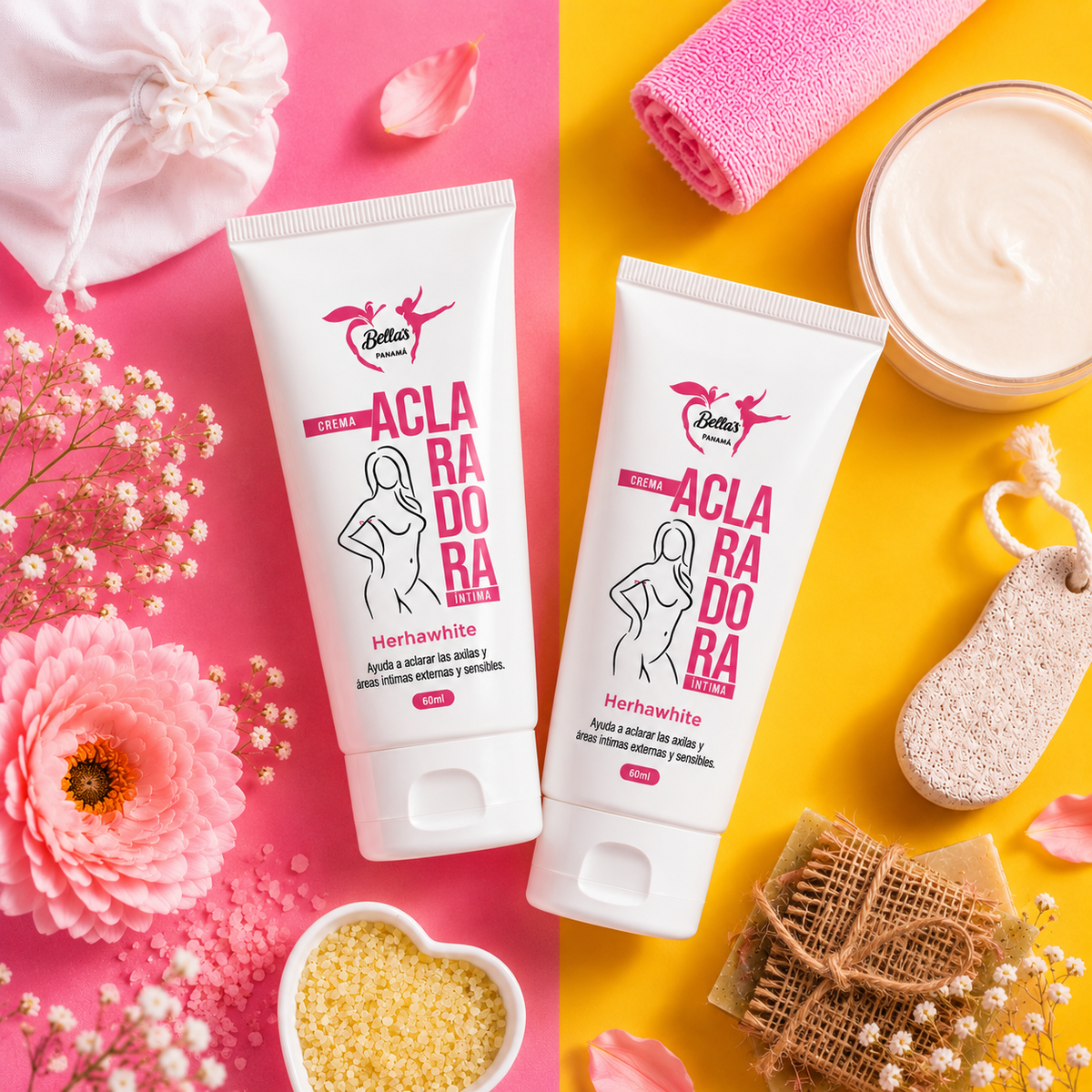 Crema Aclarante Íntima Bellas | Cuidado de la piel | Hidratación y tono uniforme | Panamá
