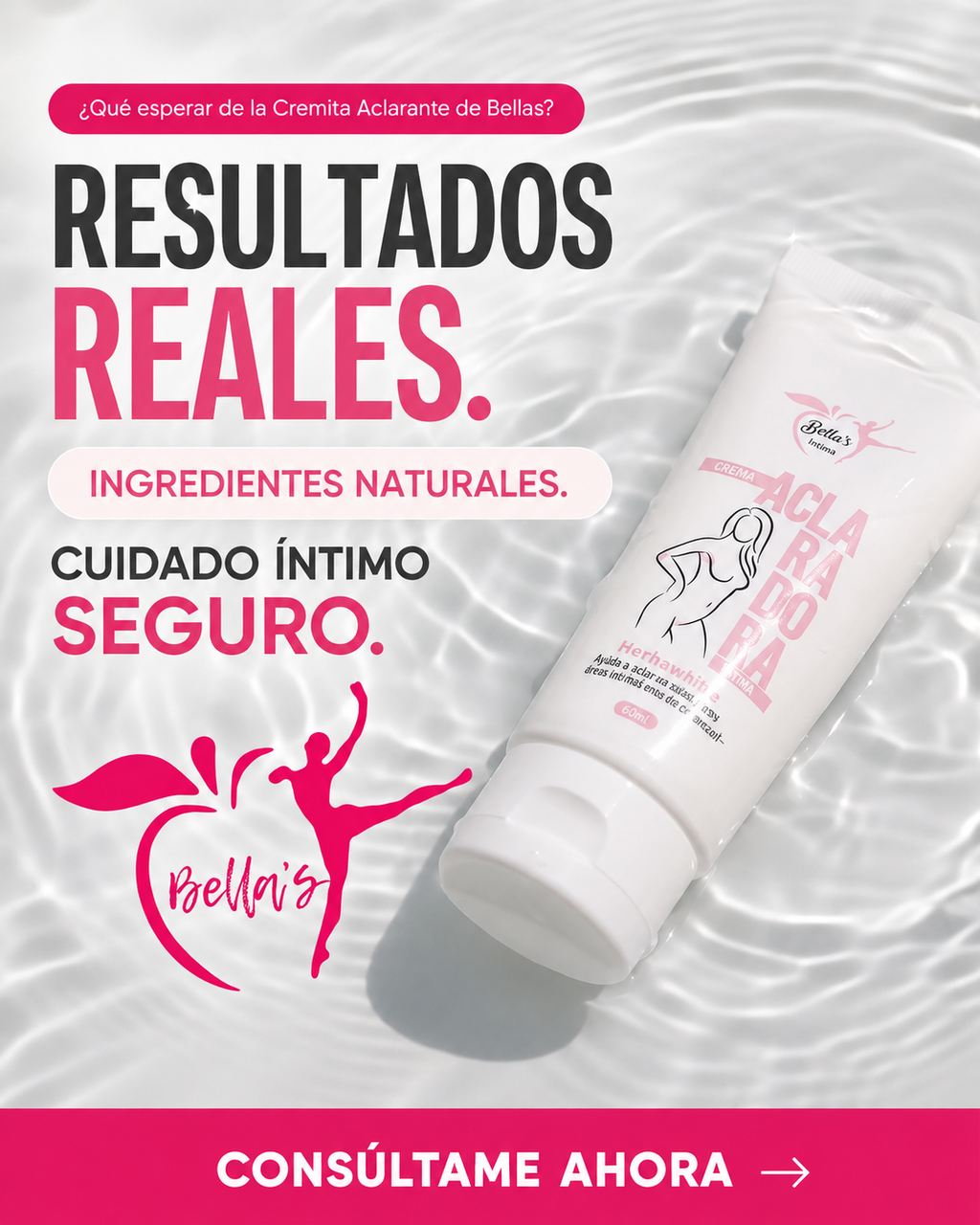 Crema Aclarante Íntima Bellas | Cuidado de la piel | Hidratación y tono uniforme | Panamá